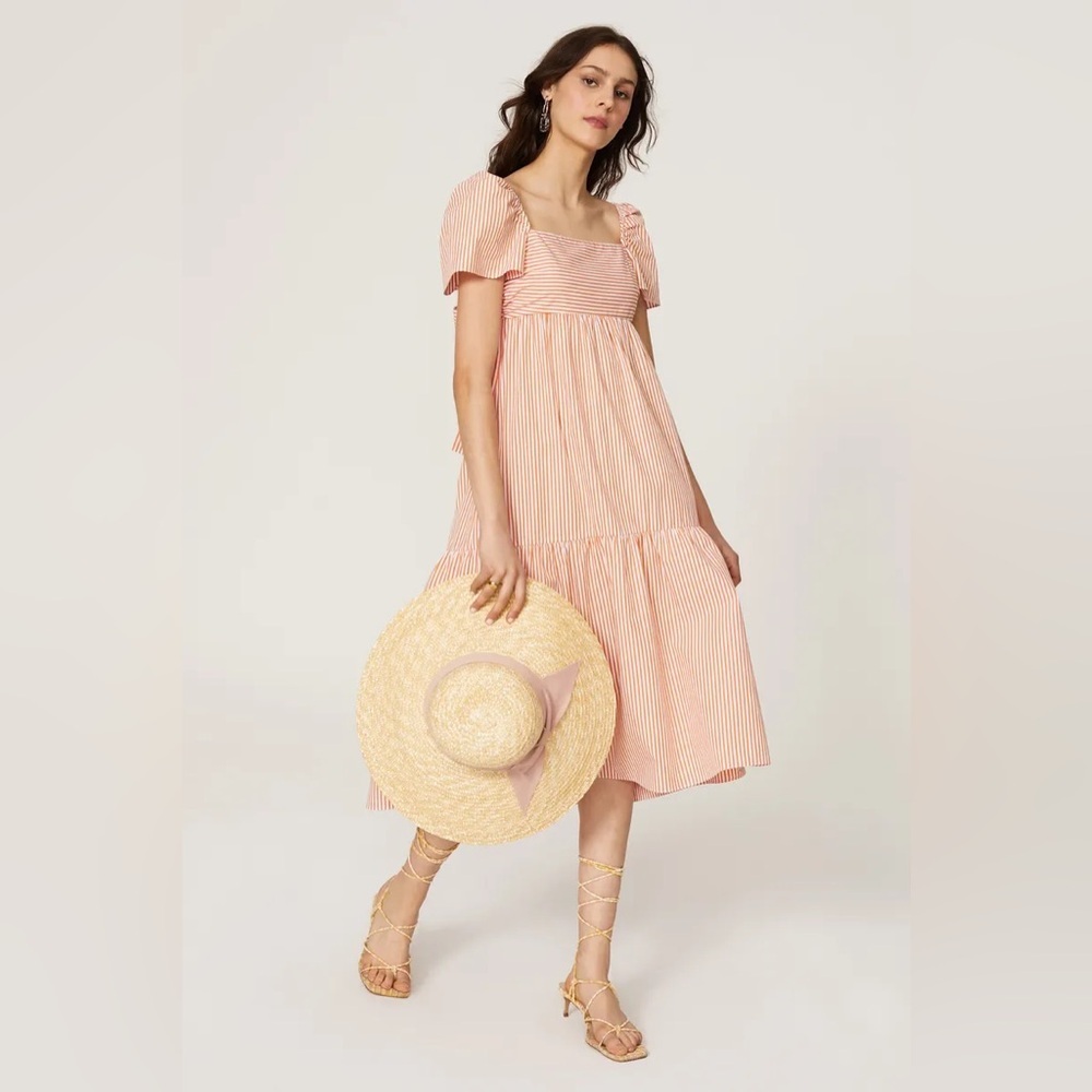 Peter Som X Rent the Runway Angie striped tiered midi tie back dress - Picture 10 of 10
